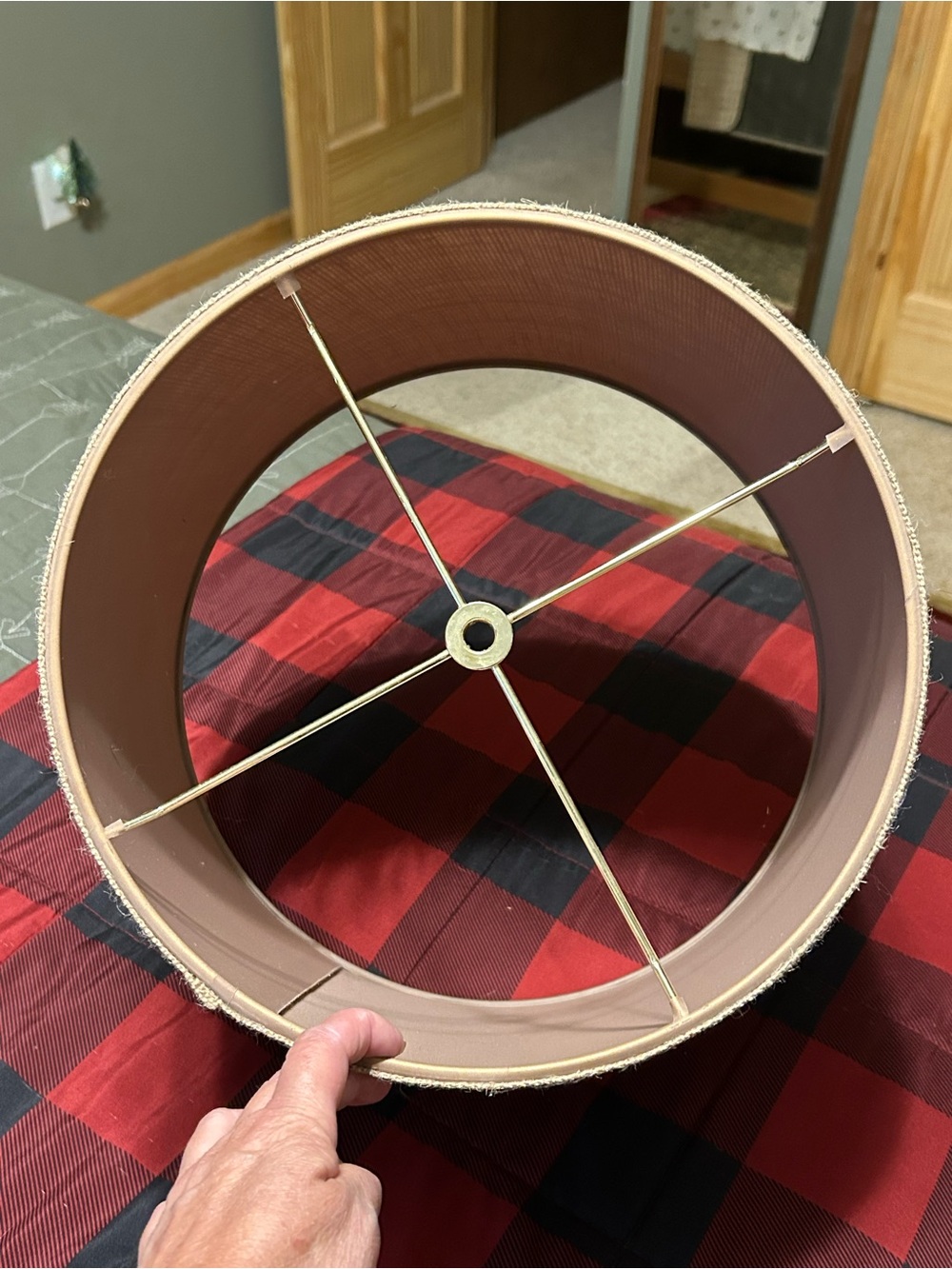Natural Burlap Lamp Shade - Neutral Tan - Picture 4 of 7
